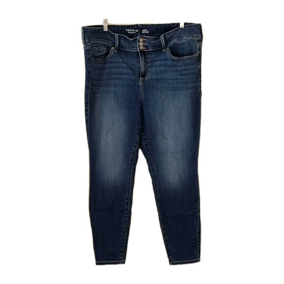 Torrid Jegging Women 22R Blue High Waist Tapered Stretch Western Zip Super Soft - Picture 1 of 16
